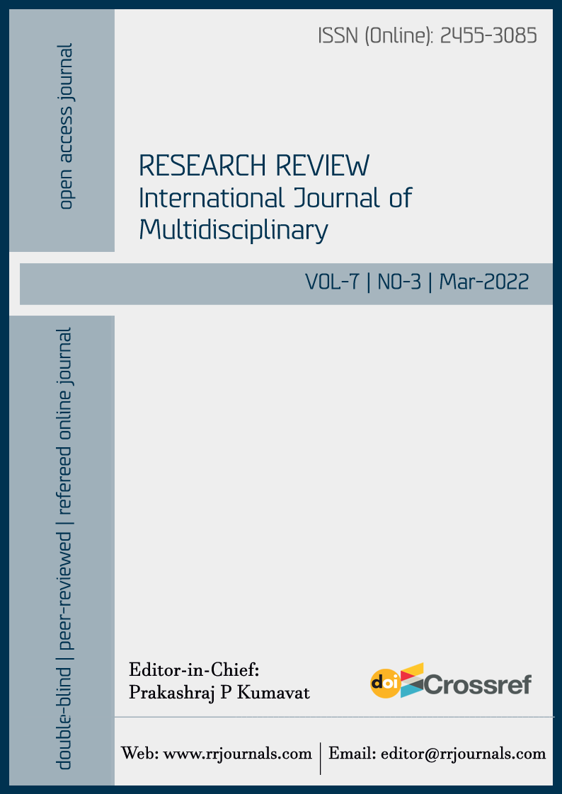 					View Vol. 7 No. 3 (2022): RESEARCH REVIEW International Journal of Multidisciplinary
				